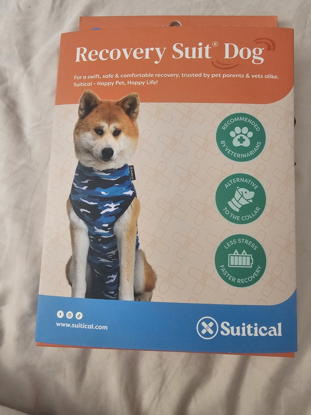 Suitcal Recovery Suit Dog - Blue Camouflage - Like New